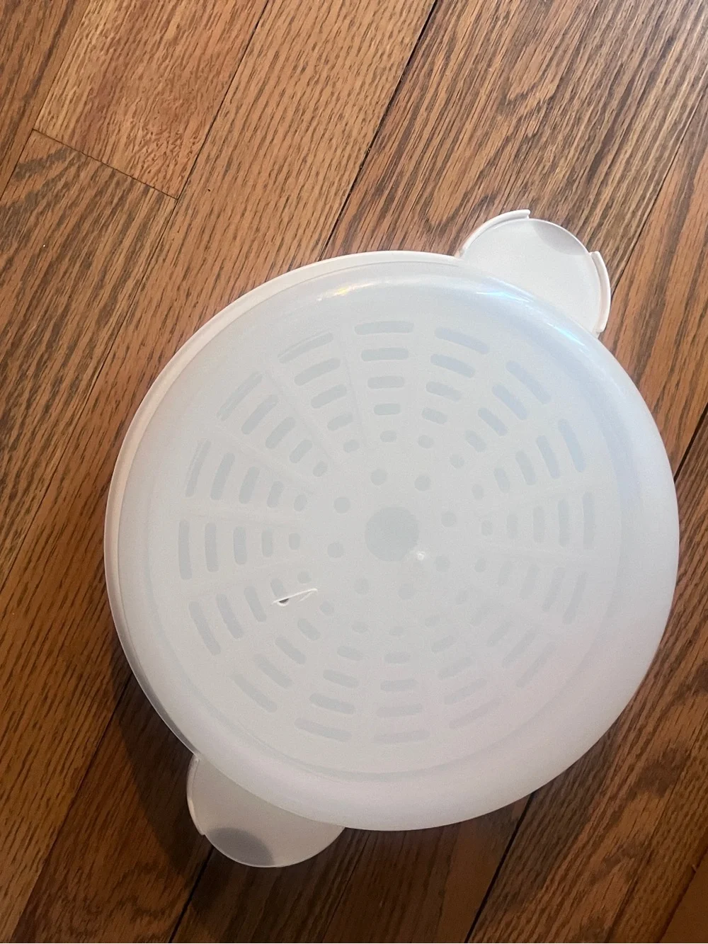 White Microwave Steamer with Lid & Tray - Home Kitchen